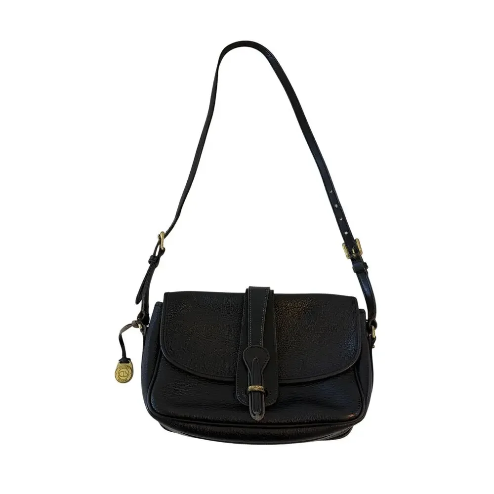 Dooney & Bourke Leather Equestrian Crossbody Bag Black Vintage - Picture 1 of 16